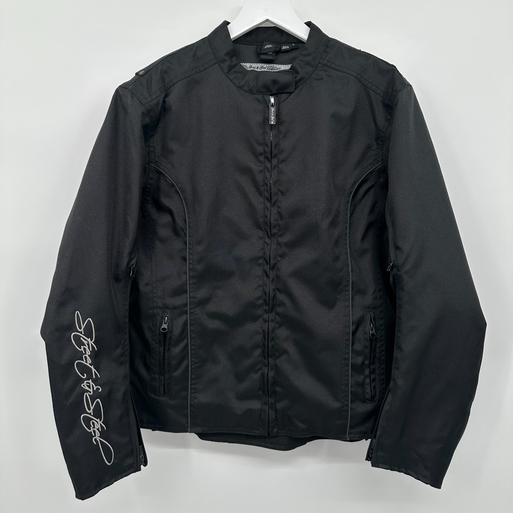 Street & Steel Motorcycle Biker Jacket Womens Large Water‎ Resistant NO LINING